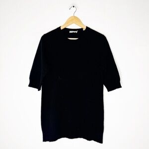 Vince Black Cashmere Elbow Sleeve Tunic Sweater Size Medium